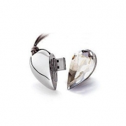 16GB Shiny Crystal Heart Shape USB Flash Drive with Necklace