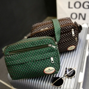 7 Colors Dots Pattern Small Canvas Bag Shoulder Messenger Bag