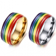 Fashion Stainless Steel Rainbow Rings