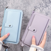 Concise Style Solid Color Zipper Hasp Women's Wallet