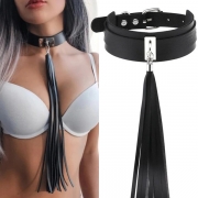 Fashion Long Tassel Artificial Leather PU Choker