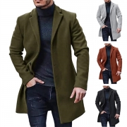 Fashion Solid Color Notch Lapel Long Sleeve Blazer for Men