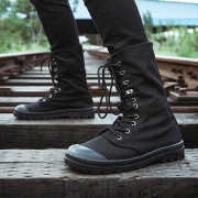 Vintage Lace-up Unisex Canvas Boots