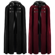Vintage Artificial Fur Spliced Cloak for Cosplay Halloween