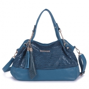 Fashion Fringed Mesh Cover Flat Bottom Plate Satchel 