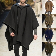 Fashion Drawstring Hooded Loose Duff Cape for Men