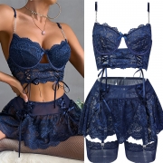Sexy Bowknot Lace Four-piece Lingerie Set
