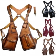 Vintage Artificial Leather PU Suspenders Underarm Bag