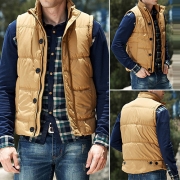 Fashion Solid Color Stand Collar Men's Vest