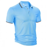 Fashion Solid Color Short Sleeve POLO Collar Men's T-shirt