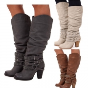 Retro Style Thick Heel Round Toe Rivets Boots