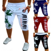 Fashion Printed Drawstring Waist Men's Capri Pants 
