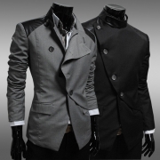 Fashion Long Sleeve Stand Collar Slim Fit Men's Blazer