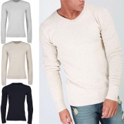 Fashion Solid Color Long Sleeve Round Neck Men's Sweater