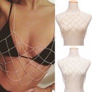 Fashion Gold/Silver-tone Reticular Alloy Body Chain