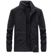Fashion Solid Color Long Sleeve Stand Collar Man's Coat