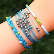 Fashion Contrast Color Braided Bracelet Set 3 pcs/Set