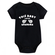 Cute Style Short Sleeve Round Neck Letters Printed Baby Romper