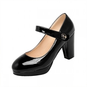 Fashion Solid Color Mary Jane Pump