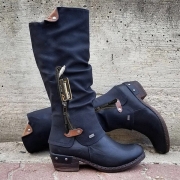 Fashion Side Zipper Artificial Leather PU Boots