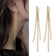 Fashion Rhinestone Tassel Drop Earrings