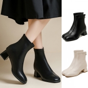 Fashion Square Toe Block Heeled Ankle Boots