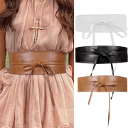 Women's Wide Obi Corset Waist Belt-Self-Tie Wrap Cinch Belt for Dresses and Shirts