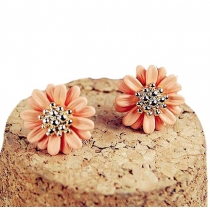 Countryside Style Elegant Orange Daisy Studs Earrings
