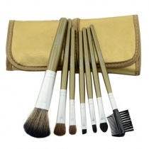 Fashion Sweet Aluminum 7Pcs  Professional  Kit Brush Lot Makeup Brushes Cosmetic Make Up Set