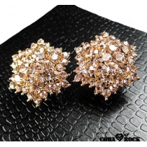 Elegant Glitter Hexagonal Crystal Earrings Studs