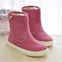 Casual Stylish Candy Solid Color Over-the-ankle Booties
