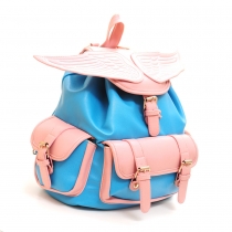 Street-chic Angel Wing Contrast Candy Color Backpack Travelling Bag