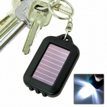 Solar-powered LED Flashlight w/ Keychain