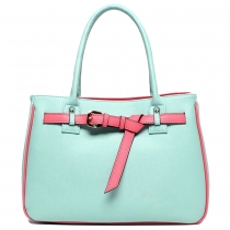 Cute Contrast Candy Color Buckles Purse Tote Handbag Bag 