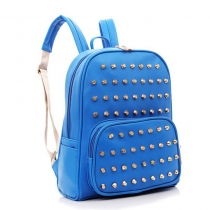 Cool Punk Style Solid Color Rivet Backpack Bag