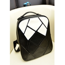 Street-chic Splicing Contrast Colors Preppy Fashion Students Backpack 