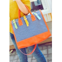 Colorful Cute Contrast Color Purse Tote Handbag Crossbody Shopping Bag