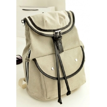 Casual Blue Buckle Flap School Bag Backpack Rucksack 