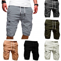 Fashion Solid Color Side-pocket Men's Knee-length Shorts