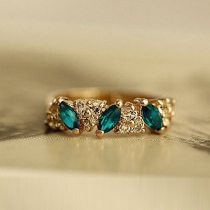 Luxury Rhinestone Emerald Rings