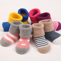 Cute Style Contrast Color Kids Socks (Color Random)