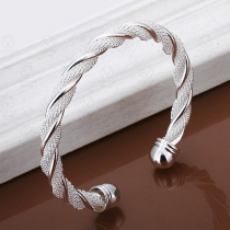 Fashion Silver-tone Twisted Bracelet