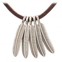 Retro Style Feathers Pendant All-match Necklace