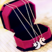 Fashion Star&Moon Pendant All-match Necklace