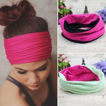 Fashion Contrast Color Multi-Purpose Headband 2 Piece/Set