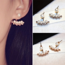 Fashion Rhinestone Pearl Stud Earrings
