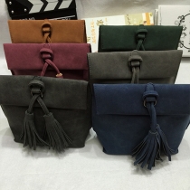 Fashion Solid Color All-match Tassel Shoulder Bag