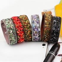 Fashion Crystal Rubble Flocking Colorful Bracelet