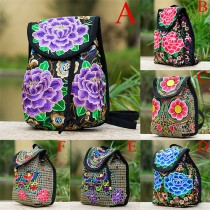 Fashion Ethnic Embroidery Canvas Backpack