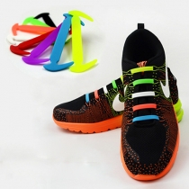 Fashion Solid Color Sickle Shaped Elastic Shoelace